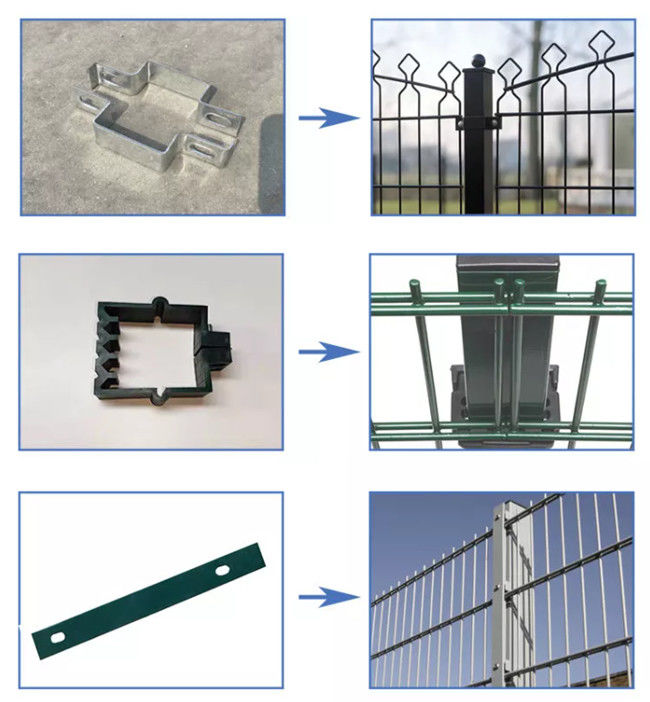 El Pvc de la visión clara 656 868 cubrió el panel de Mesh Fence Double Horizontal Welded del alambre 1