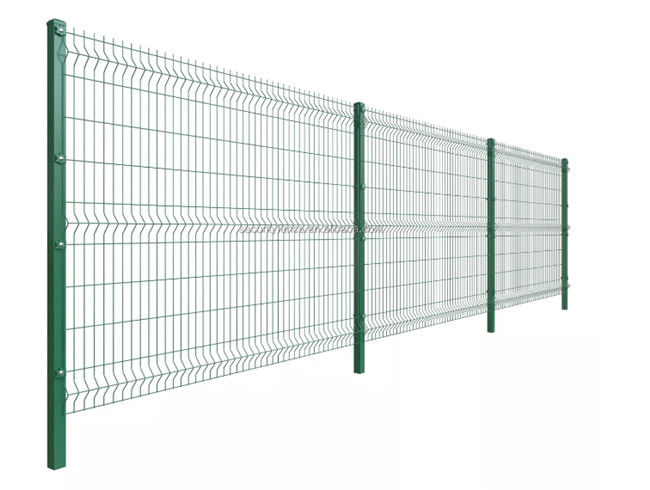 el alambre cubierto Pvc Mesh Fence 3d de 50*200m m curvó soldado con autógena con el poste del melocotón 0