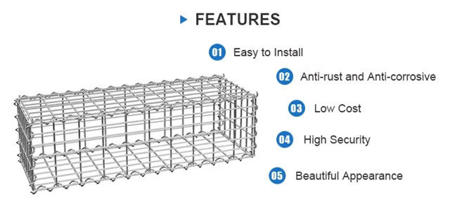 El acero de carbono altamente galvanizado soldó con autógena Gabion para la pared de la protección del sector de la construcción 0
