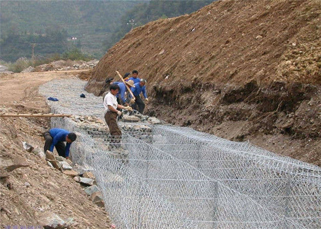 la piedra revestida del control de inundaciones de Gabion de la caja del cinc 270g/M2 llenó 3M X el 1m los x 0.5m 2