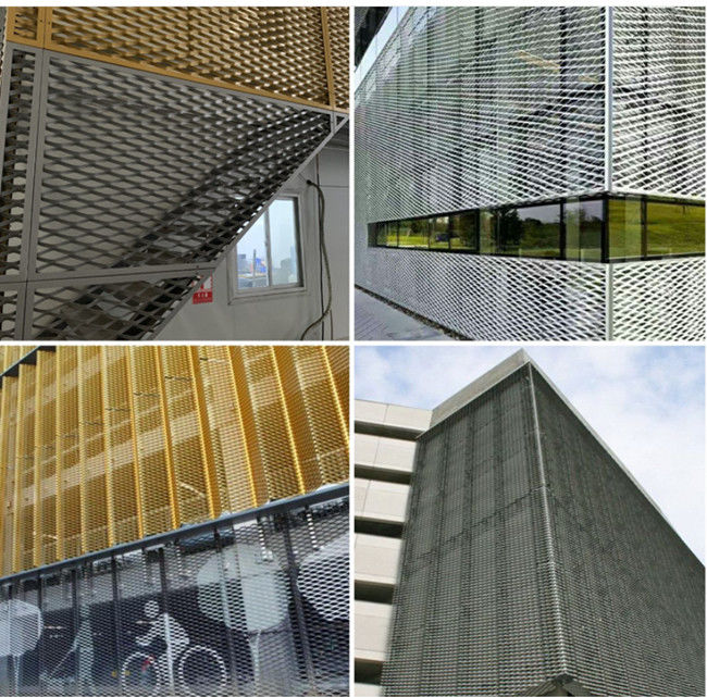 metal ampliado de aluminio de capa Mesh For Building Cladding Facade de 0.3m m Pvdf 2