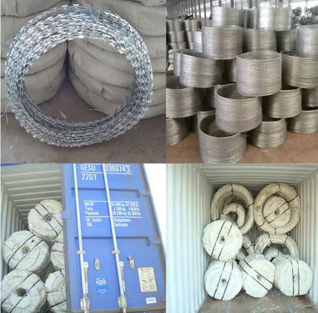 Subida anti galvanizada sumergida caliente del alambre de púas acordeón de la maquinilla de afeitar de Bto 22 2