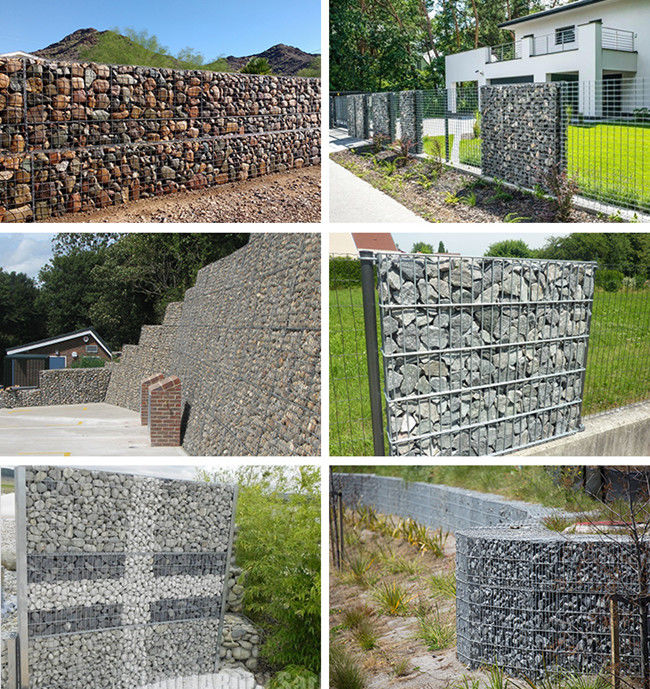 el diámetro de 5m m agujero de 75 x de 75m m galvanizó caliente soldada con autógena de la longitud de la caja los 4m de Gabion sumergido 1