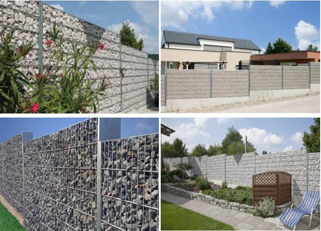 el diámetro de 75x75m m 4m m soldó con autógena la cerca Filled With Rocks de la malla los 30cm de Gabion 1