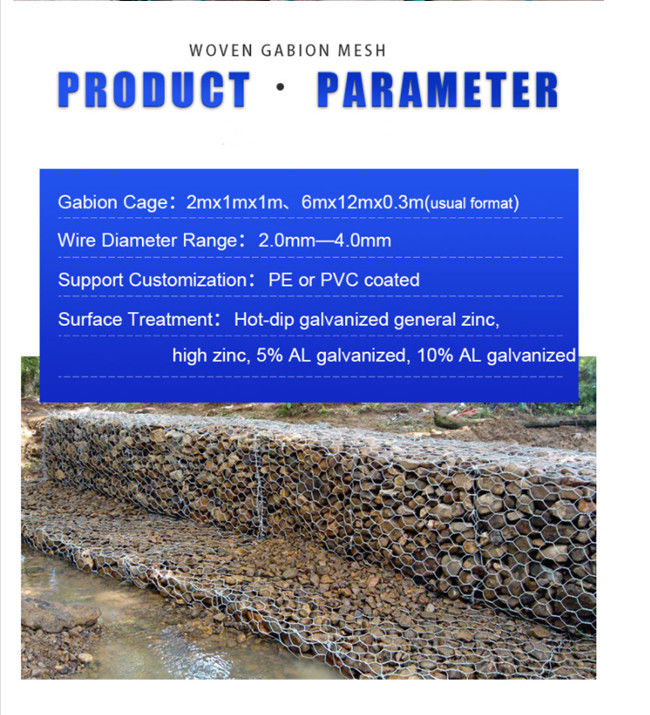 muro de contención cubierto PVC del Mpa HBGB del 1×1×1m Gabion Mesh Baskets 380 Mesh Cages 0