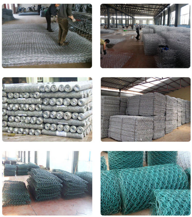 Tipo que teje cestas del agujero hexagonal de alambre de Gabion 60 x 80m m para la construcción del muro de contención 1