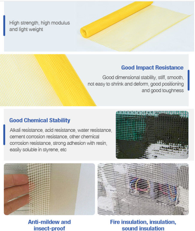 fibra de vidrio Mesh Fabric de Mesh For Concrete Countertops 5x5 de la fibra de vidrio de 120g 4*4 0