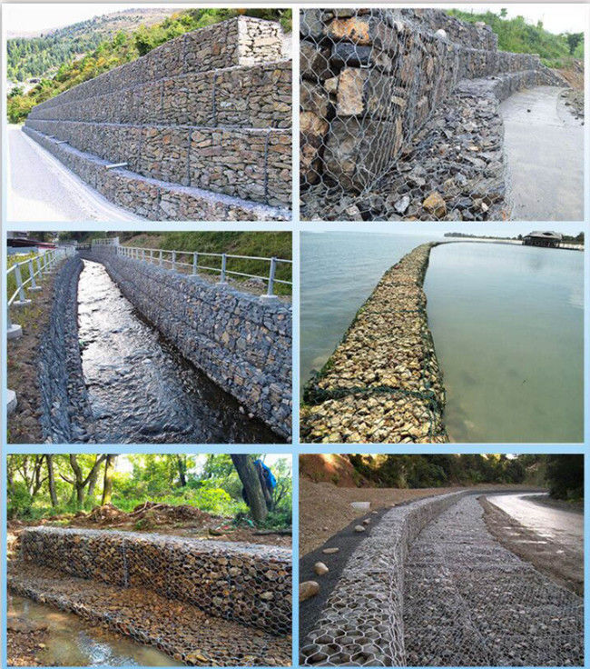 Tamaño estándar los 2m el x 1m el x malla hexagonal galvanizada 1m de la cesta de Gabion 1