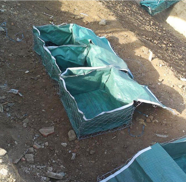El PVC hexagonal de Gabion Mesh Basket el 1.0x1.0x0.5m del metal cubrió 1