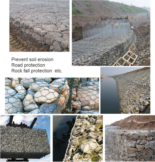 Cerca de alambre llenada piedra galvanizada los 6m de las cajas 100mmx120m m del ISO 9001 Gabion 1