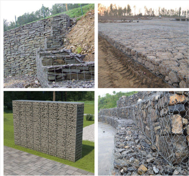 las cajas galvanizadas los 3x1x1m de 4.5m m Gabion embrujan las jaulas del alambre para los muros de contención de la roca 0