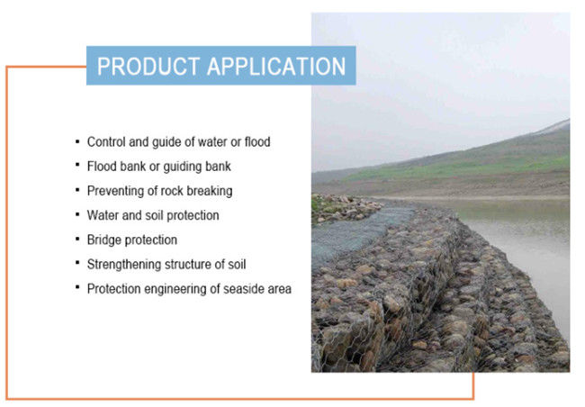 el PVC galvanizado sumergido caliente de los 2x1x0.5m cubrió el control de inundaciones del verde de la caja de Gabion 4