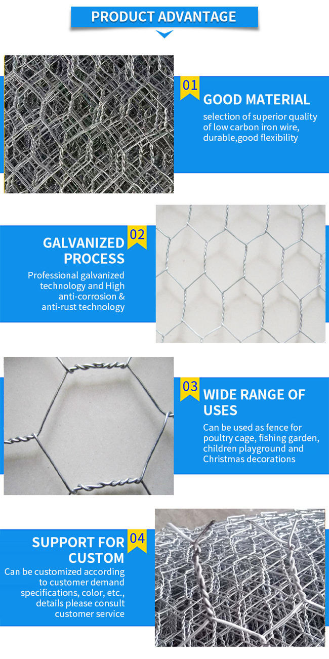 La inmersión caliente hexagonal galvanizó el alambre de pollo alto de los 6ft Mesh For Bird Cage 0