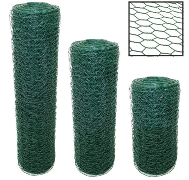 el PVC hexagonal galvanizado los 4ft de la tela metálica de las aves de corral cubrió el alambre de pollo BWG 12 1