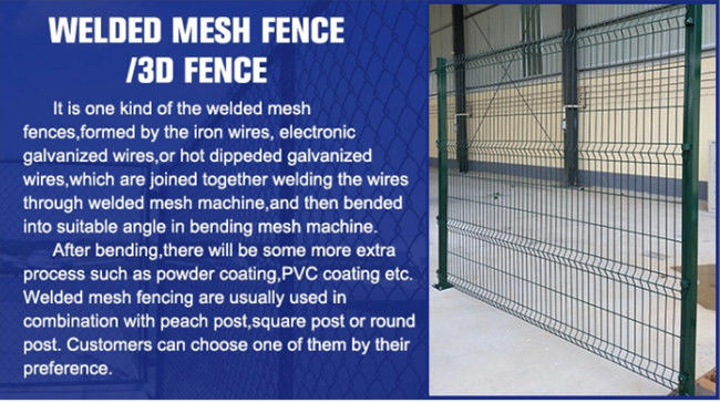 H2.5m 3D soldó con autógena el verde cubierto PVC de Mesh Fence Panels 60x60x1.5m m del alambre 0