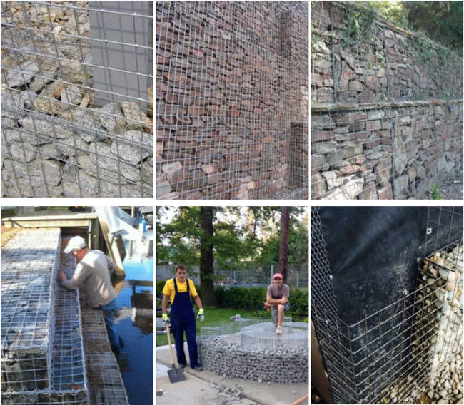 Alambre espiral de 4 x 1 x 1 M Landscaping Wall Welded Gabion Mesh With 4m m 3