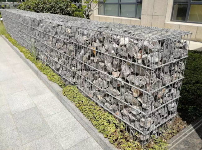 Jaula decorativa soldada con autógena los 2x1x1m de Diy Mesh Gabions Retaining Wall Basket 1