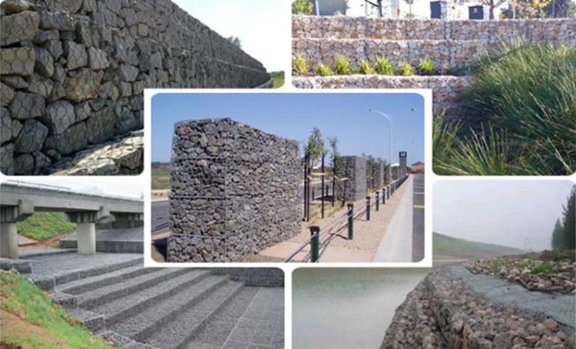El muro de contención normal de la piedra del tamaño galvanizó la caja los 2m el x 1m el x 1m de Gabion para la pared de mar Contruction 2