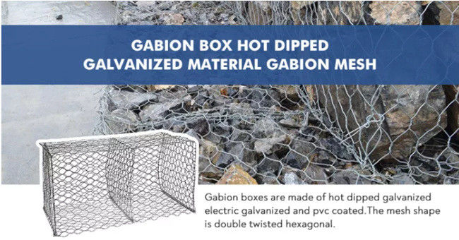 Pvc largo de los 2m Galfan que cubre la caja galvanizada de Gabion para la construcción del canal 0
