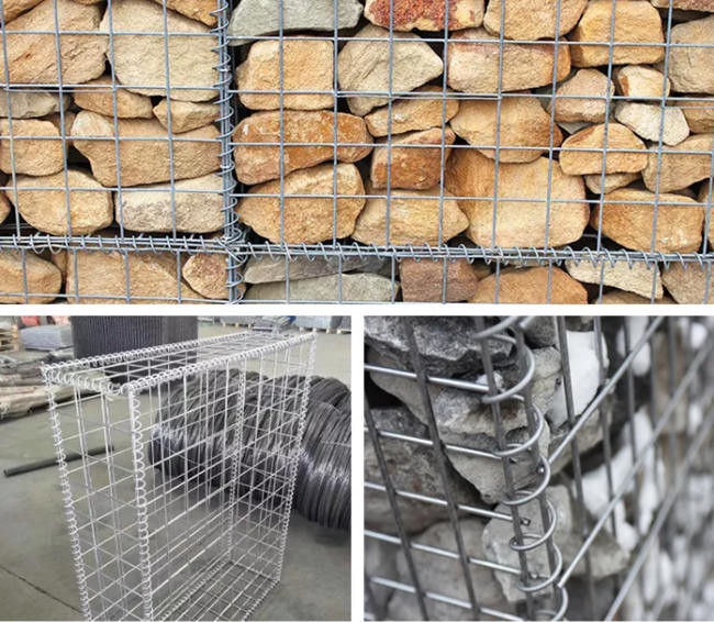 el muro de contención del alambre de acero de 3m m galvanizó la caja soldada con autógena de Gabion 0