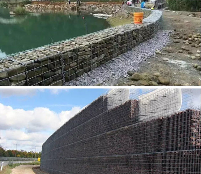 1 x 1 x 1 M Galvanized Gabion Box soldó con autógena las cestas de piedra de la roca para el muro de contención 1