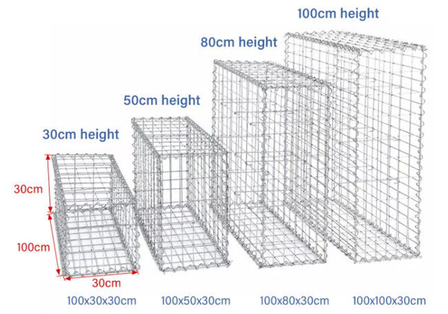 100 x 80 los x caja galvanizada 30cm de Gabion soldaron con autógena la cerca de piedra reforzada 1