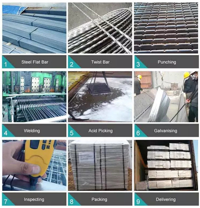 Barra anti galvanizada serrada calzada dentada del resbalón 32x5m m de la reja de acero 0